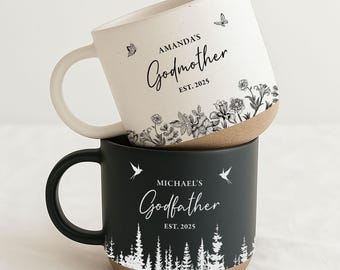 Custom Godmother Godfather Pottery Mug, Godparent Coffee Mug, Grandparents Mug, Godparent Proposal Gift, Godparent Gift, Mother's Day Gifts