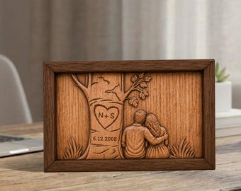 Personalized Couple Initials Wooden Plaque, Grandparents Wedding Anniversary Gift Wooden Sign, Engagement Gift, Newlywed Gift Couple Names