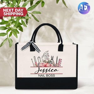 Custom Nail Boss Tote Bag, Nail Tech Bag, Nail Artist Gifts, Nail Artist Gifts, Nail Salon Gift,Gift for Nail Artist,Nail Polish Bag For Her