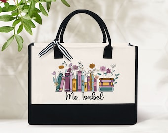 Custom Book Tote Bag, Bookish Personalized Tote Bag,Bookish Gift Idea, Book Club Gift Idea, Cute Book Bag, Aesthetic Bag, Casual Canvas Tote
