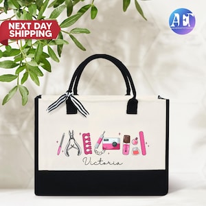 Personalized Nail Tech Tote Bag, Nail Artist Gift, Nail Tech gift,  Gift for Nail Artist, Nail Polish, Manicurist Gift, Cosmetology Gift