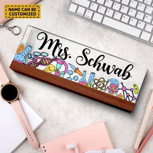 Science Lab Teacher Sign, Personalized Teacher Desk Name Plate ...