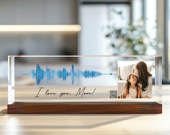 Custom Picture with QR code Soundwave Art, Music Plaque, Sound Wave Art,Voice Recording Gift, Song Plaque Custom, Christmas Gifts For Lovers