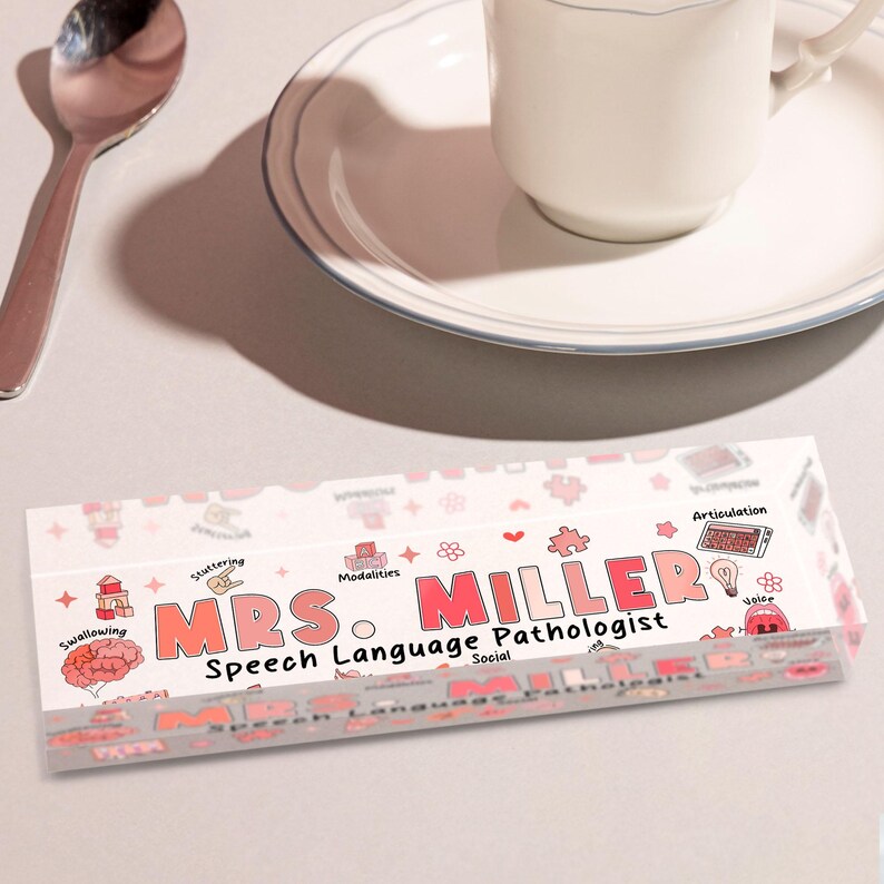 Speech Pathologist Name Desksign, SLP Teacher Name Plate, Teacher ...