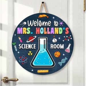 3D Science Teacher Door Sign, Teacher Name Sign, Back To School, Science Teacher Gift, Science Classroom Decor, Custom Teacher Door Hanger