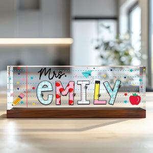 Personalized Teacher Desk Name Plate, Teacher Gifts, Custom Teacher Sign, Teacher Appreciation Gift, Name Plate For Desk, Teacher Name Sign