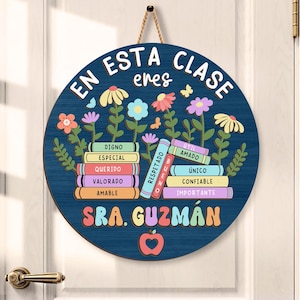 Custom 3D Spanish Teacher Door Hanger, Back to School Gift, Maestra Teacher Sign, Gifts for Teacher, Latina Bilingual Teacher Welcome Signs
