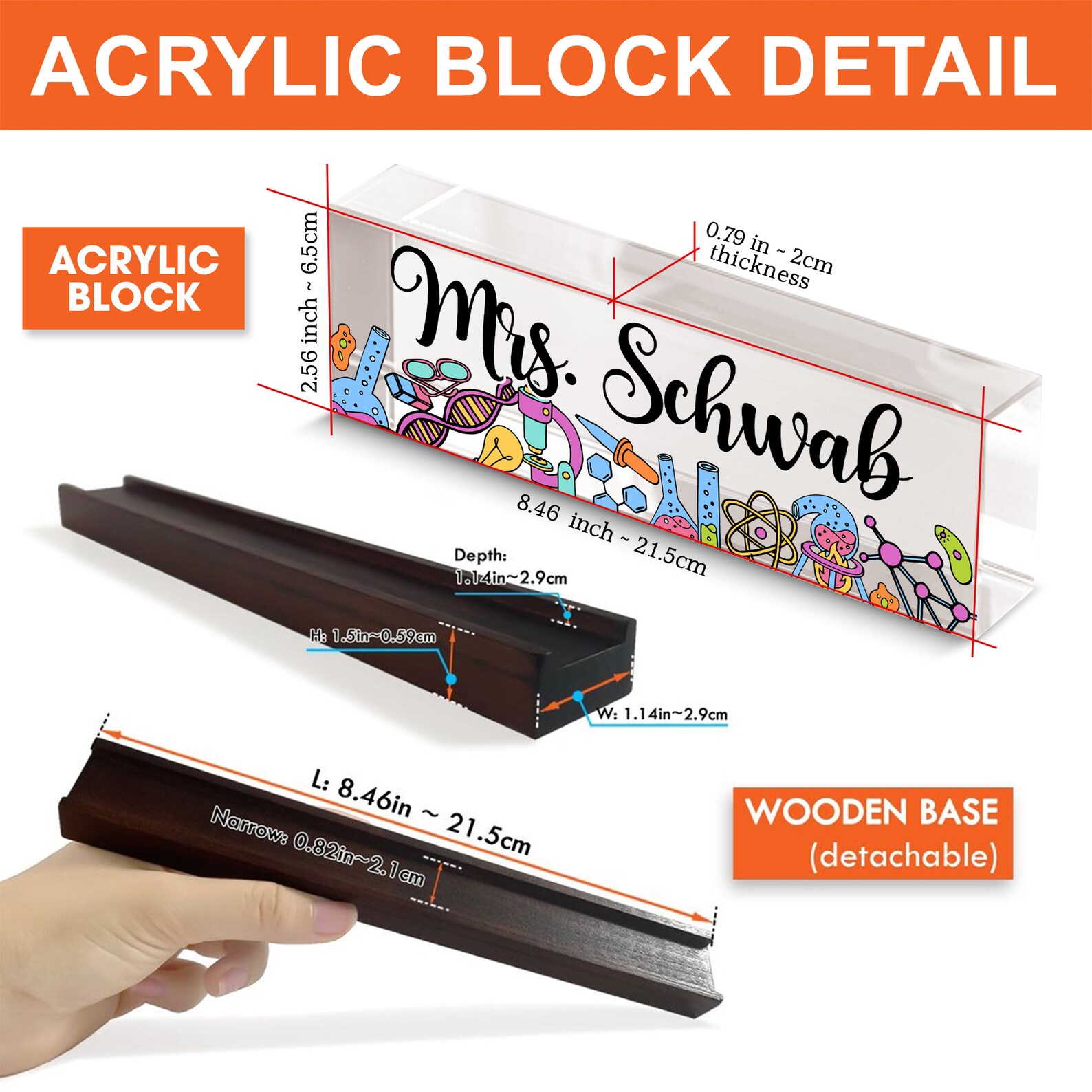 Science Lab Teacher Sign, Personalized Teacher Desk Name Plate ...