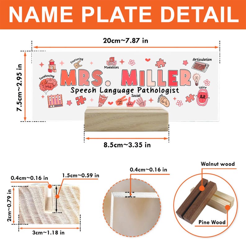Speech Pathologist Name Desksign, SLP Teacher Name Plate, Teacher ...