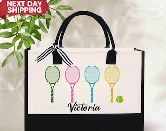 Personalized Tennis Tote Bag, Gift for Tennis Lover, Tennis Coach Gift Bag, Tennis Gift for Women, Tennis Player Team Bag Gifts