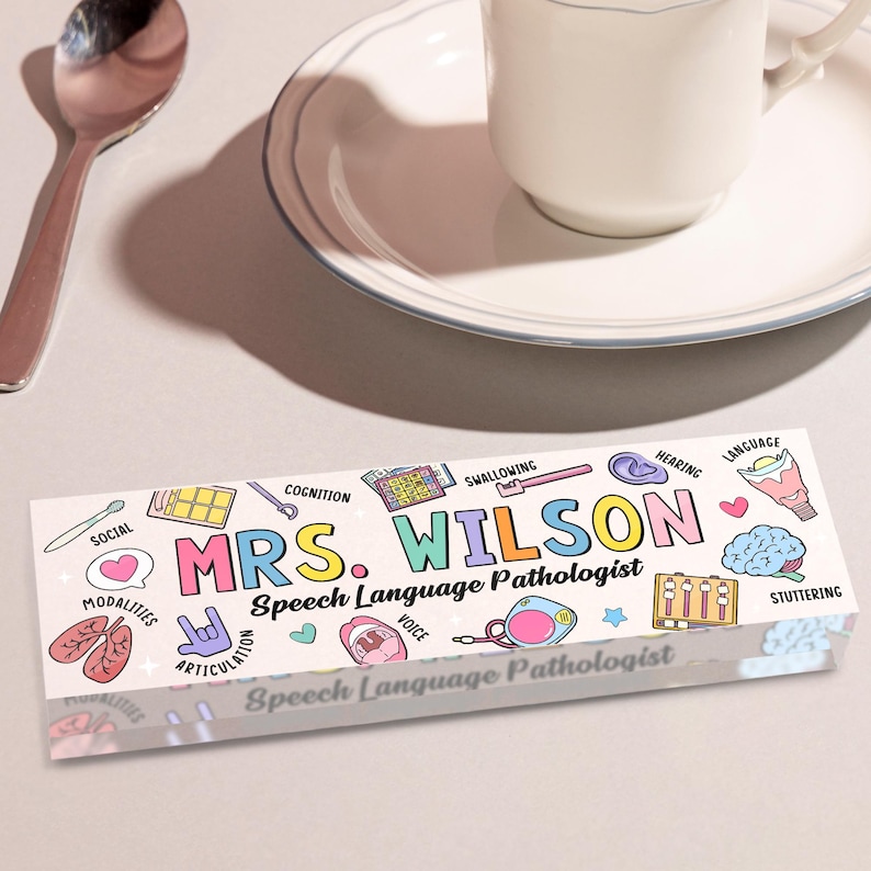 SLP Teacher Gift, Speech Language Pathologist Name Desk Plaque, Teacher ...