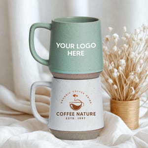 Custom Logo Business Pottery Mug, Personalized Logo Company Coffee Mug, Corporate Gift, Bulk Gift, Gifts for Employees, Appreciation Mug
