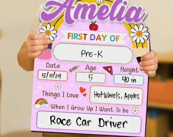 Customized First and Last Day of School Sign, Back to School Sign, Kindergarten 1st Day of School Sign,First Day School Acrylic School Board