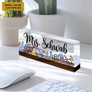 Science Lab Teacher Sign, Personalized Teacher Desk Name Plate ...