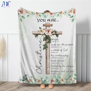 Personalized Christian Blanket Gifts, Bible Verse Blanket, Inspirational Gifts For Women, Jesus Lover Gifts, Throw Blanket, Gifts For Her