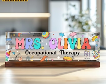 Occupational Therapy Desk Name Plate, OT Name Plate, Occupational Therapist Room Decor, OT Gifts Name Sign, New OT Gift, Ot Graduation Gifts