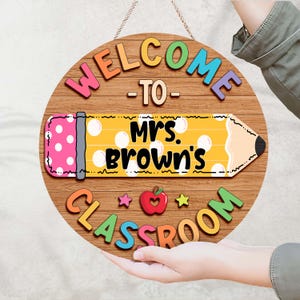Custom Teacher 3D Door Hanger, Custom Classroom Sign, Personalized ...