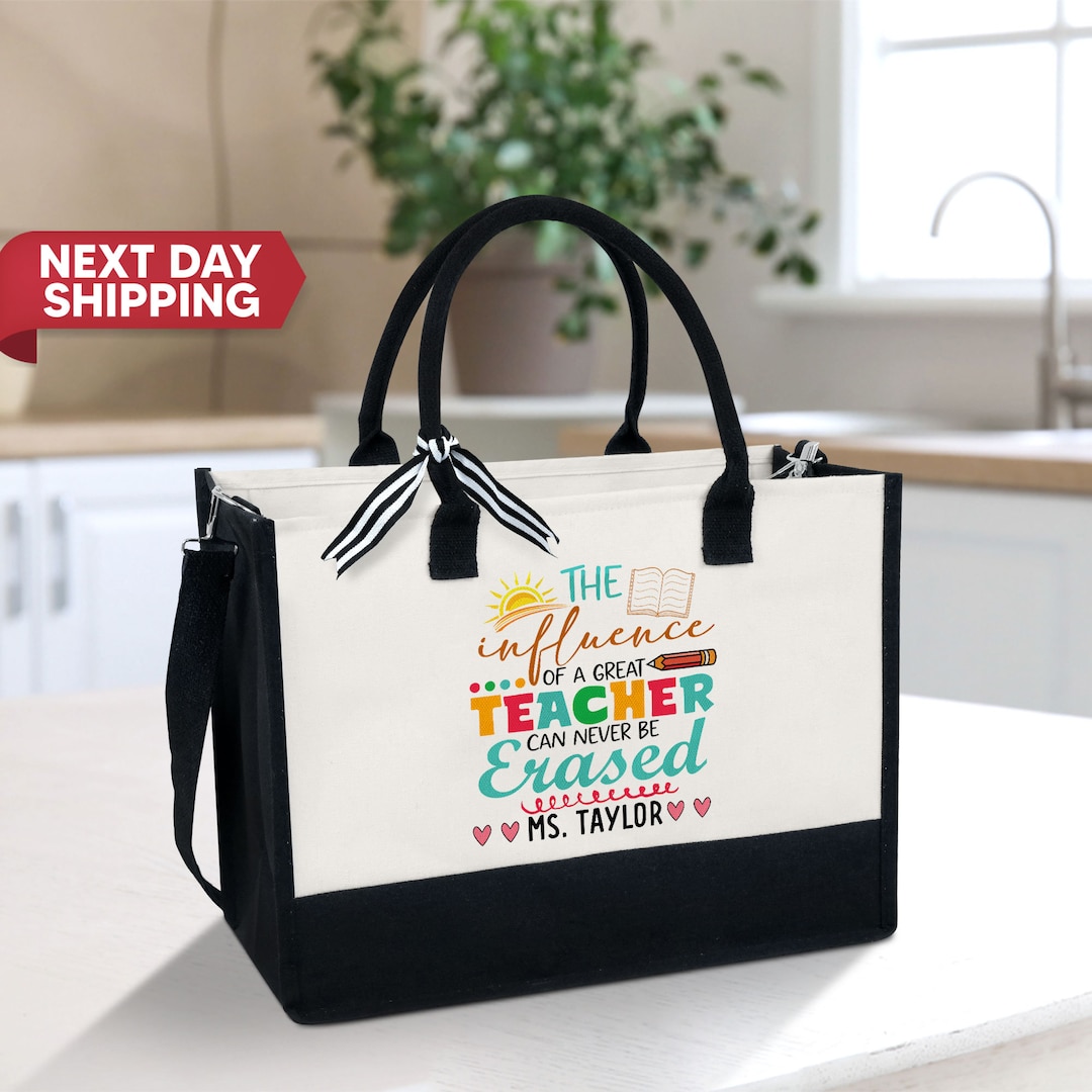 Teacher Appreciation Gift Tote Bag, Personalized Teacher Tote Bag ...