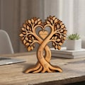 Personalized Couple Heart Tree Wooden Block, Custom Couple Name Sign, Wedding Anniversary Gift, Rustic Wedding Gifts, Engraved Wooden Plaque