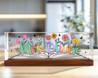 Personalized Teacher Desk Name Plate, Teacher Gifts, Custom Teacher Sign, Teacher Appreciation Gift, Name Plate For Desk, Teacher Name Sign
