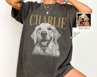 Personalized Photo Pet Shirt, Custom Picture Dog Cat Tee, Pet Mom Mother's Day Gift For Dog Lover
