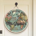 Personalized Welcome Classroom Door Sign, World Map Adventure Themed Classroom Sign, Back to School Gift, Gifts for Teacher, Welcome Signs