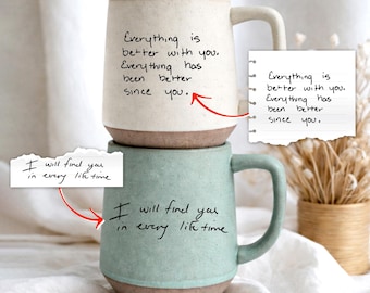 Custom Mug Actual Handwriting Ceramic Mug,Personalized Mug Loved Ones Handwriting,Thankgiving Gift for Mothers Day Gift, Family & Lover Gift