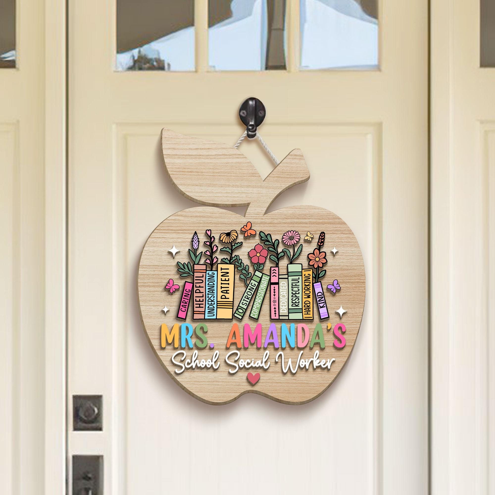 Social Worker 3D Door Hanger, Advocate Support Empower, Social Work Month, Student Graduation, School Social Worker, Gift For Social Worker