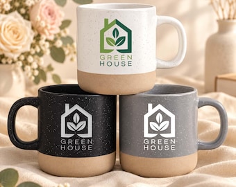Engraved Company Logo Pottery Mug, Personalised Business Gift, Company Logo Coffee Mug, Business Corporate Gift, Custom Text Cup, Bulk Gifts