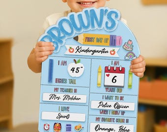 Chalkboard First Day of School Sign, Personalized School Sign, Dry Erase Back to School Sign, Reusable First Day of School Board Photo Drop
