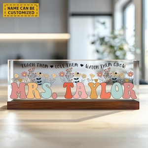 Personalized Teacher Gifts, Custom Teacher Desk Name Plate, Name Plate For Desk, Teacher Appreciation, Back to School Gift,Teacher Name Sign