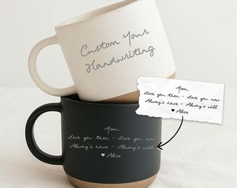Custom Actual Handwriting Pottery Mug, Mother's Day Gift, Personalized Mug with Your Handwriting Memorial Gift for Mom, Custom Gifts for Her