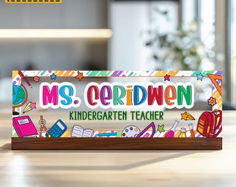 Teacher Appreciation Gift, Personalized Teacher Desk Name Plate, Teacher Name Plate for Desk, Name Sign for Desk, Name Plaque, Teacher Gift
