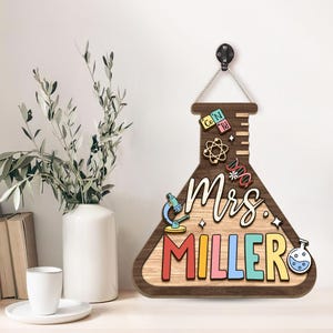 Custom 3D Science Teacher Name Sign, Science Classroom Decor, Custom ...