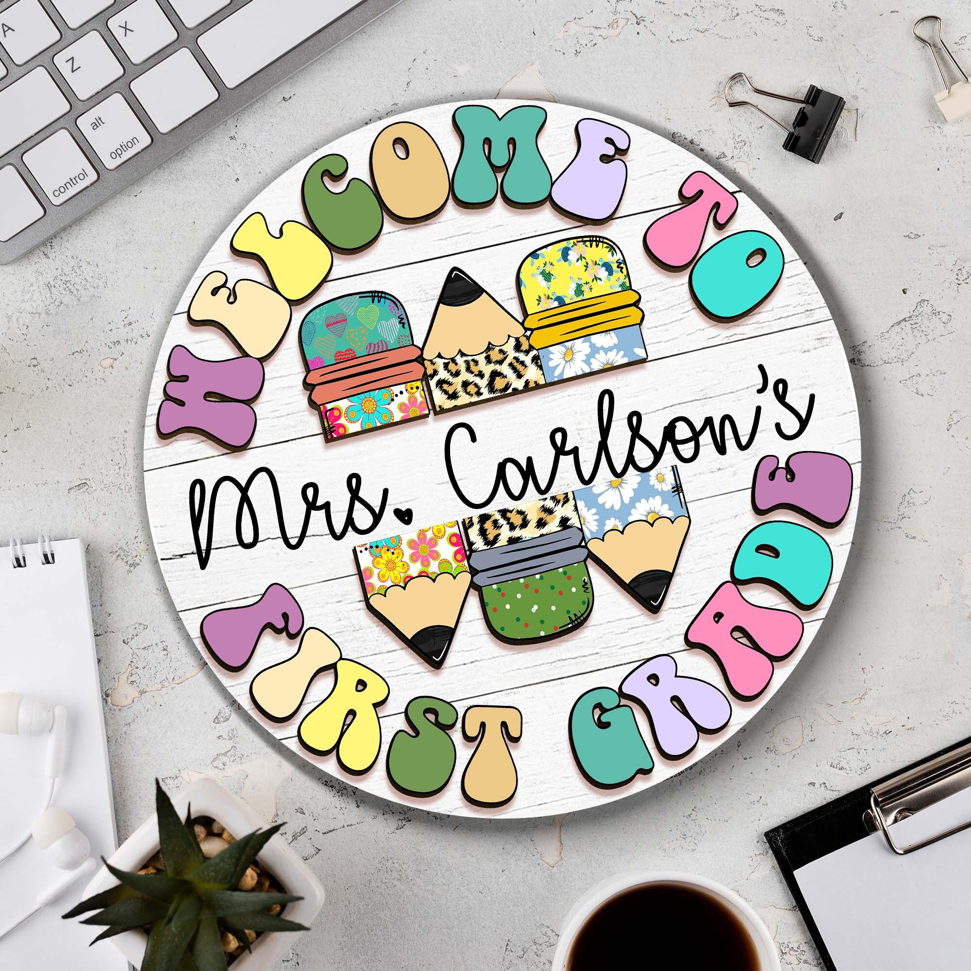 Personalized Old Couple Rectangle Doorsign - Best Gift Idea For Grandparents/Couple - It's So Hard To Say Goodbye main image 1
