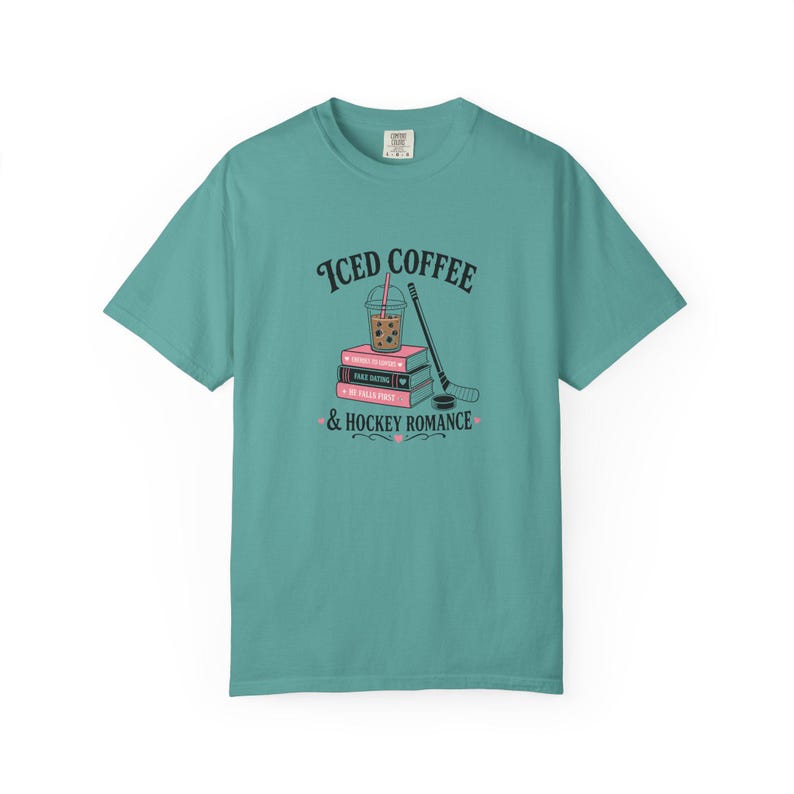 Iced Coffee Hockey Romance Shirt, Booktok Aesthetic Merch, Enemies To Lovers Tee, He Falls First Shirt, Fake Dating, Spicy Reader Gift image 8