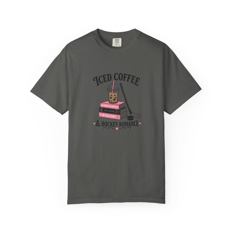 Iced Coffee Hockey Romance Shirt, Booktok Aesthetic Merch, Enemies To Lovers Tee, He Falls First Shirt, Fake Dating, Spicy Reader Gift image 4
