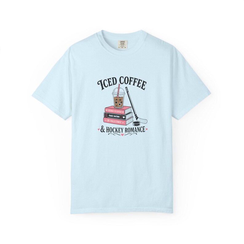 Iced Coffee Hockey Romance Shirt, Booktok Aesthetic Merch, Enemies To Lovers Tee, He Falls First Shirt, Fake Dating, Spicy Reader Gift image 9