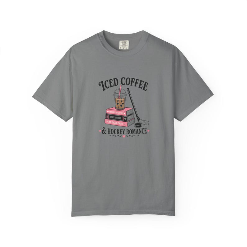 Iced Coffee Hockey Romance Shirt, Booktok Aesthetic Merch, Enemies To Lovers Tee, He Falls First Shirt, Fake Dating, Spicy Reader Gift image 5
