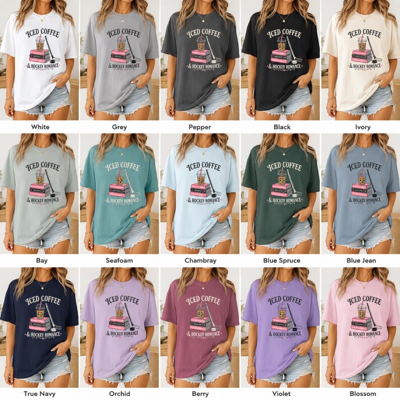 Iced Coffee Hockey Romance Shirt, Booktok Aesthetic Merch, Enemies To Lovers Tee, He Falls First Shirt, Fake Dating, Spicy Reader Gift image 17