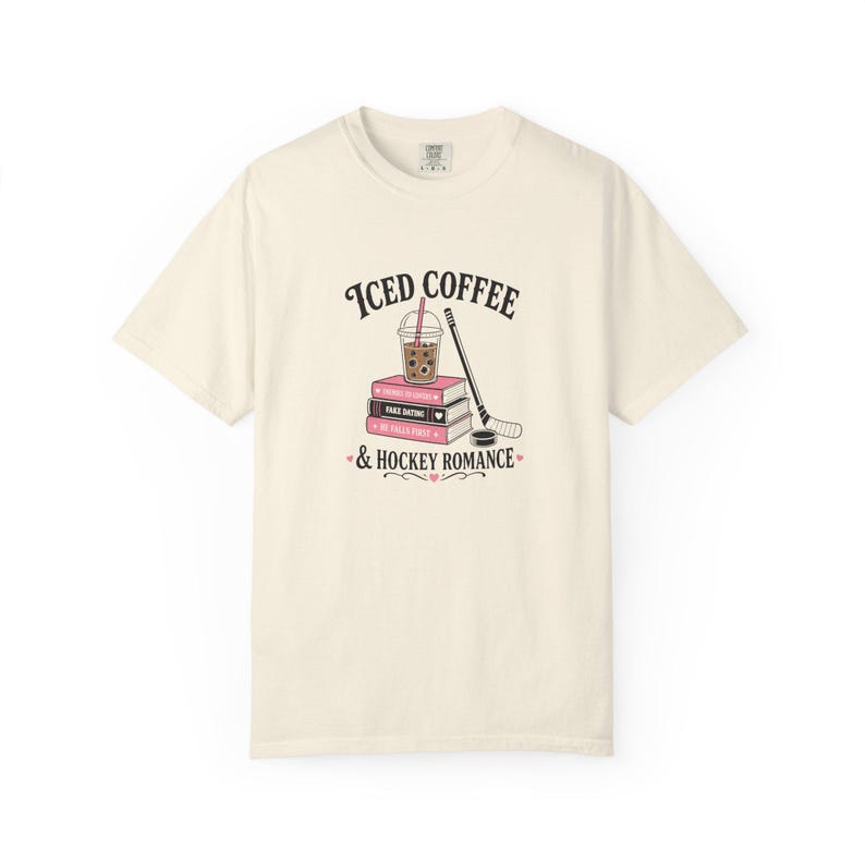 Iced Coffee Hockey Romance Shirt, Booktok Aesthetic Merch, Enemies To Lovers Tee, He Falls First Shirt, Fake Dating, Spicy Reader Gift image 3