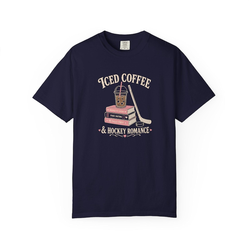 Iced Coffee Hockey Romance Shirt, Booktok Aesthetic Merch, Enemies To Lovers Tee, He Falls First Shirt, Fake Dating, Spicy Reader Gift image 11