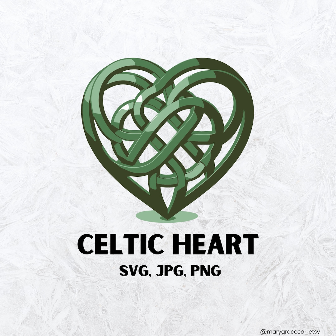 Green Celtic Heart Graphic - SVG, PNG, JPG Files | Irish Clipart ...