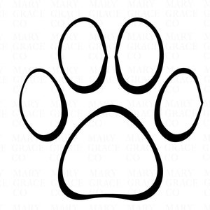 Paw Print Outline Files SVG, PNG, JPG | Instant Digital Download | Simple Design | Dog | Dog Breed | dog mama