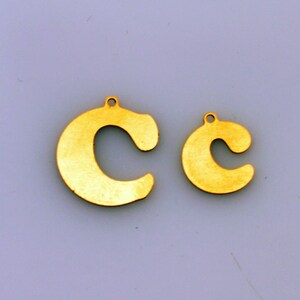 Letters A-Z  brass blanks, brass charms , brass stamping blanks, stamping blank - pack of 4