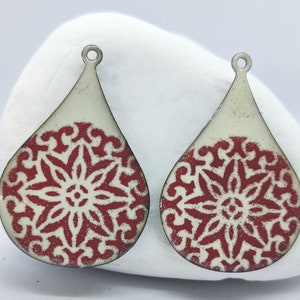Cuivre émaillé, Bijoux ethniques émaillés, fabrication de bijoux, bijoux en cuivre, boucles d&#39;oreilles en cuivre, cuivre émaillé, composant de bijouterie, paire