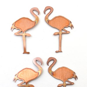 Kupferrohlinge - 73 # Flamingo Kupferrohling, gestempelte Emaille, massives Kupfer, Stanzrohling, personalisierter Kupferrohling, rohes Kupfer