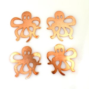 Kupferrohlinge - 367 # Octopus Kupferrohling, gestanztes massives Kupfer, runder Stanzrohling, personalisiert, Kupferrohling, Rohkupfer