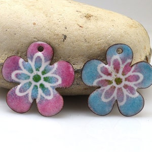 Cuivre émaillé, fabrication de bijoux de fleurs, bijoux en cuivre, boucles d&#39;oreilles en cuivre, cuivre émaillé, composant de bijouterie, paire
