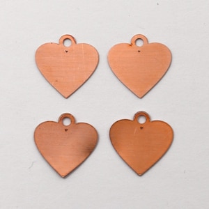 Copper Blanks - 207# Heart copper blank,  24 Gauge, Solid 15mm